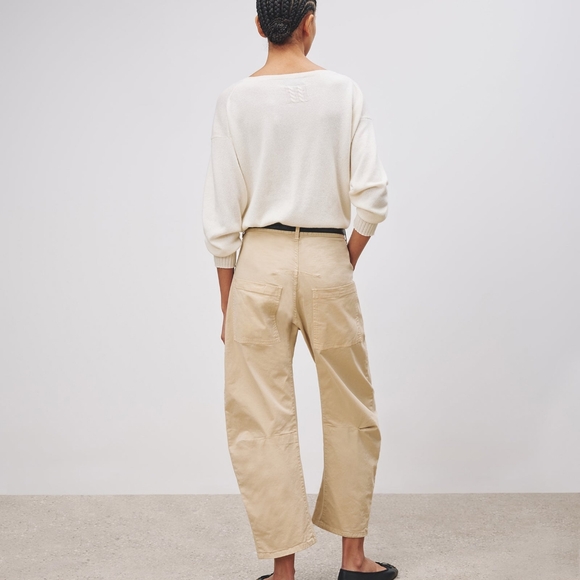 Nili Lotan Shon Pant sandstone Bow Leg Carpenter 8 tan - Picture 4 of 10